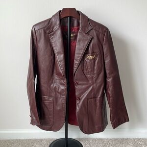 Etienne Aigner Leather Riding Jacket